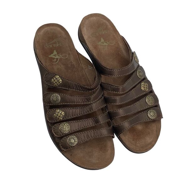 Dansko Janie Slide Sandals Leather Size EU 38/US 7.5-8 (HF1) - Picture 9 of 12